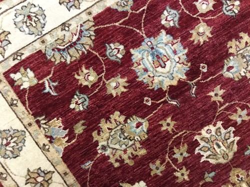4'.0" X 5'.11" Red Beige Stunning Ziegler Oriental Area Rug Hand Knotted Wool - Picture 9 of 12