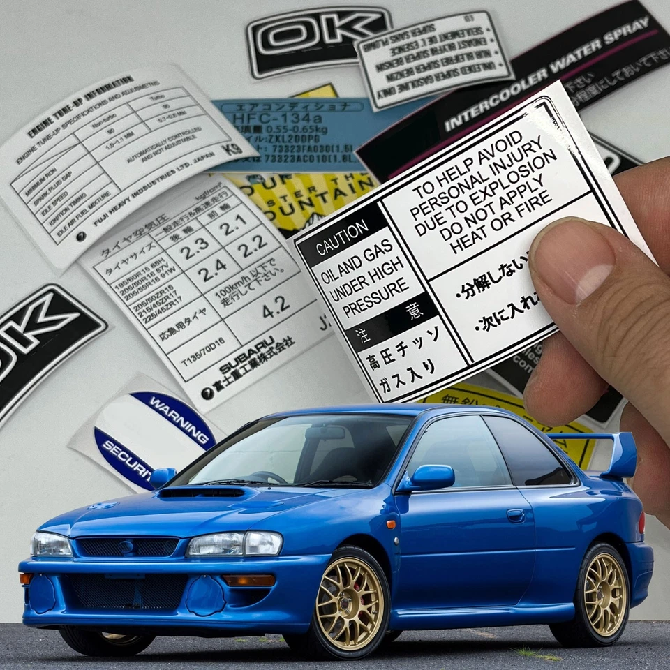 Subaru Gc8 Impreza Wrx Sti 22b Restoration Warning Caution Engine Stickers Label - Image 3 of 4