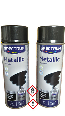 Mettalic Schwarz lackspray Spectrum Sprühlack Spray Dose Sprüh Lack  400ml