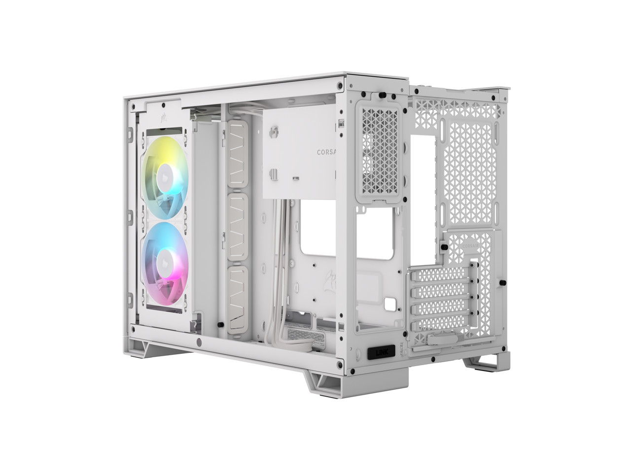 Двухкамерный корпус для ПК CORSAIR iCUE LINK 2500X RGB Micro ATX Белый Двухтемпературный