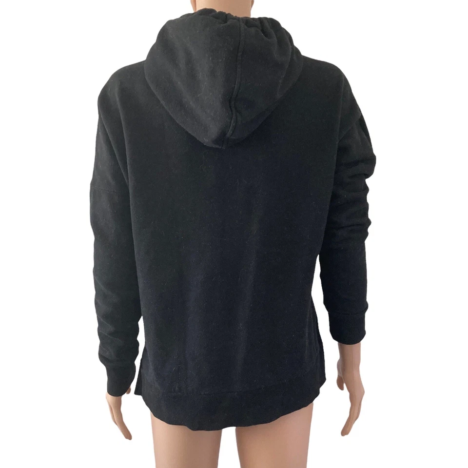 Betsey Johnston Sweatshirt Hooded Pullover No Pain No Gain Black White Large - Image 2 of 4