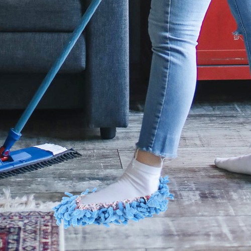 Zapatos de piso fregona zapatillas para limpieza de pisos fregonas reutilizables piso - Imagen 8 de 12