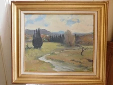 Raymond VERNET (- 1993) "Les Alpilles Morning Of Winter" Oil On Panel Dated 1981