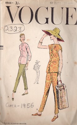 Vintage VOGUE Schnittmuster B32'' Jacke & Hose (2323) VOGUE 8844 von 1956