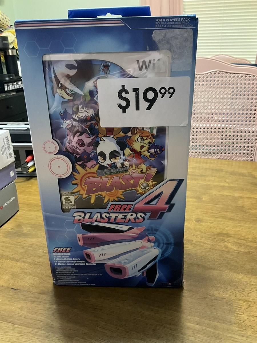 Wicked Monsters Blast Nintendo Wii Limited Edition 4 Blasters RARE