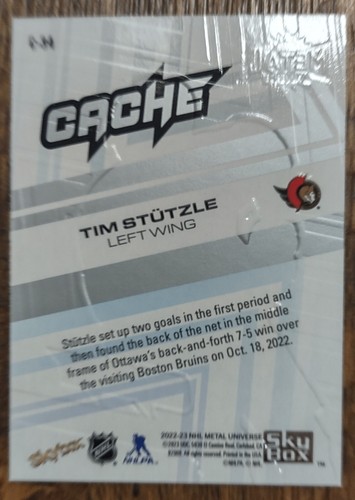 Skybox Metal Universe Cache 2022-23 Tim Stutzle C-34 - Foto 2 di 2