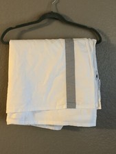 Boll Branch White Gray Border. 100 Organic Cotton Split KING Sheet