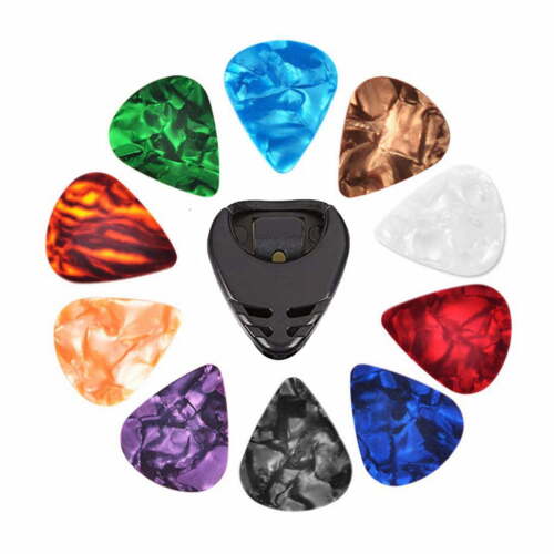 10 Pcs Guitar Picks & Guitar Pick Holder Set For Acoustic Guitar Guitar Ukulele