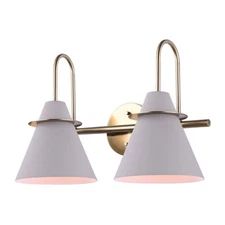 Canarm Talia 2 Light Vanity Lighting, Matte Gold/Matte Grey - IVL1076A02MGG