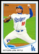 2013 Topps #661A Hyun-Jin Ryu Rookie Card Los Angeles Dodgers /RC. rookie card picture