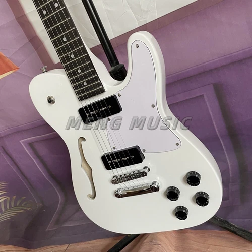 Factory JA-90 Thinline White TL Electric Guitar Semi-hollow Body P90 Pickup Fast