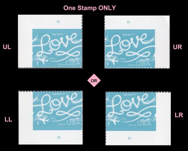 US 5155 Love Skywriting forever plate single (1 stamp) MNH 2017