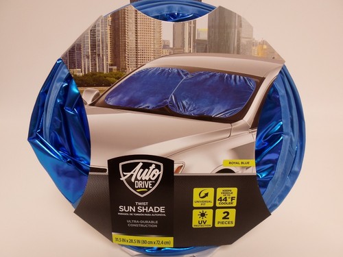 Sun Shade ~ Twist ~ 31.5" x 28.5" Reflective Blue Auto Accessories