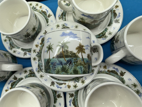 majesticware by oneida pacific Paradise 7pcs. mugs coffee and 7pcs. liners - Picture 2 of 9