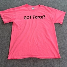 Jerzees Heavyweight T Shirt Adult Size Large Pink Got Force Short Sleeve 