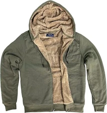 Visitor Men's Heavyweight Sherpa Lined Thermal Hoodie Jacket S, M, L, XL, XXL