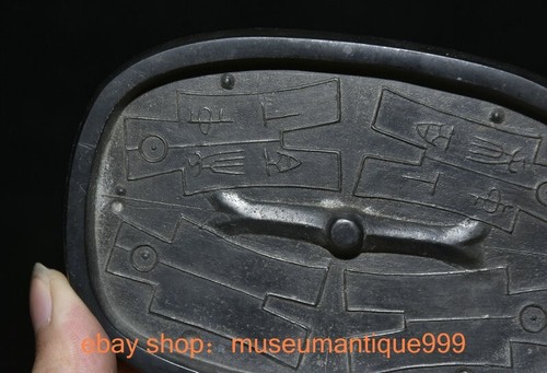 4.6" ancient Chinese Bronze ware Dynasty Cloth Money Pattern Bronze Mirror - Picture 6 of 8