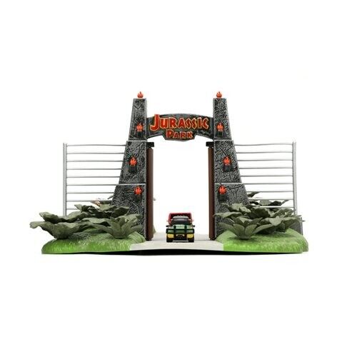 Jurassic Park Gate and Nano Hollywood Rides Vehicle Diorama - Picture 1 of 10