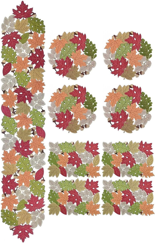 Fall Table Runner 72Inches Long, Autumn Maple Leaves Table Runner 13X72 Inch for - Picture 7 of 12