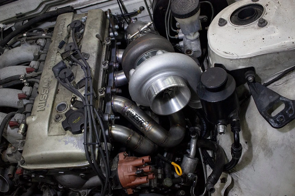 Colector de escape de montaje superior ISR V2 RamHorn MVS SC para Nissan 240sx S13 S14 KA24DE Foto 2 de 4