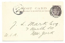 1901 Early Victorian PPC of Blackwall Tunnel, Poplar, sent to New York