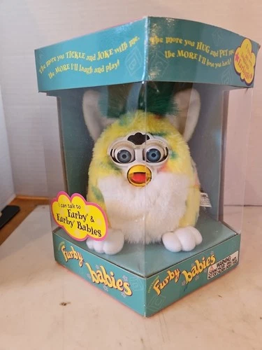 Tiger Furby Babies Multicolor Blue Eyes Vintage with Tags