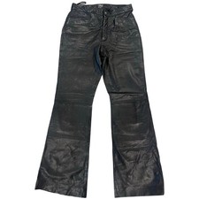 Y2K Wilsons Maxima Leather Pant Genuine Buttery Soft Sz 8 FIT Sz 4 6 Black Flare