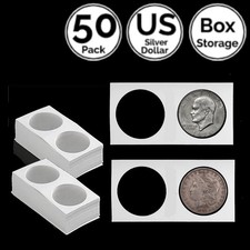 50 Pack 2" x 2"  40mm Cardboard Coin Holder  For Morgan, Peace, Ike Dollars