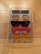 Set of 5 Women's Oversized Square Cat Eye Sunglasses Black Beige Red Yellow