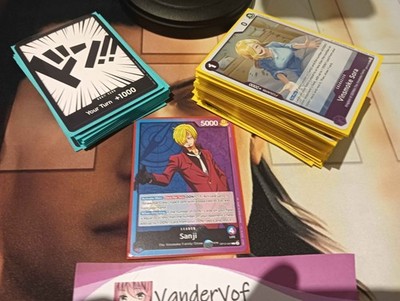 OP14 Ready Blue Purple Vinsmoke Sanji Full Deck Full Sleeved Deck Box und Dons