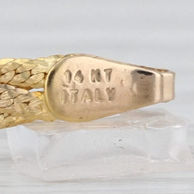 Brazalete de cadena de espiga tejida de 6,75" de oro amarillo de 14 k de 2,8 mm Foto 4 de 4