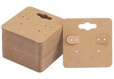 joycraft 100Pcs Earring Display Cards, 2 Inch Brown Earring Hanging Cards