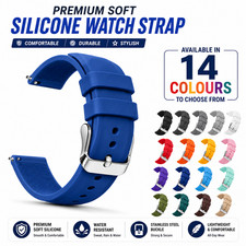 Premium Silicone Rubber Watch Strap Soft Smart Band 16mm - 24mm Quick Release