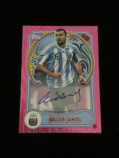 Walter Samuel 2023 Topps Fileteado Argentina Tango Auto Pink /50