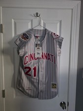 Authentic Mitchell & Ness 1997 Deion Sanders Cincinnati Reds Jersey Sz 40 MEDIUM