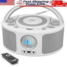 Bluetooth Portable CD Radio Boombox with FM Radio Remote Control USB