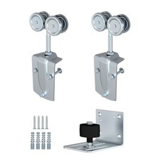 Heavy-Duty Galvanized Steel Exterior Sliding Barn Door Roller Kit, Outdoor Ro...