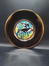 Sea World Shamu Art of Chokin Plate with 24K Gold Edge Mint Condition Free Ship