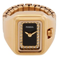 Fossil Raquel Watch Ring Two-Hand Gold-Tone Stainless Steel Watch ES5447