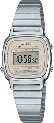 CASIO Rady Digital Watch LA670WEA-8A Silver x Light Beige