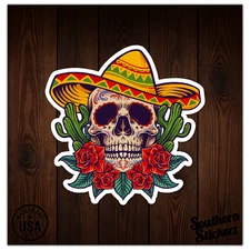 Skull Day Of The Dead - Vinyl Decal Sticker - Car Window Laptop - ebn7641