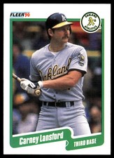 Carney Lansford 1990 Fleer #14 Athletics MLB READ FREE SHIPPING AutographDen