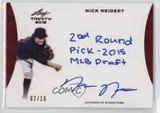 2015 Leaf Trinity Inscription Auto Red 2/10 Nick Neidert #A-NN1 Auto a2v