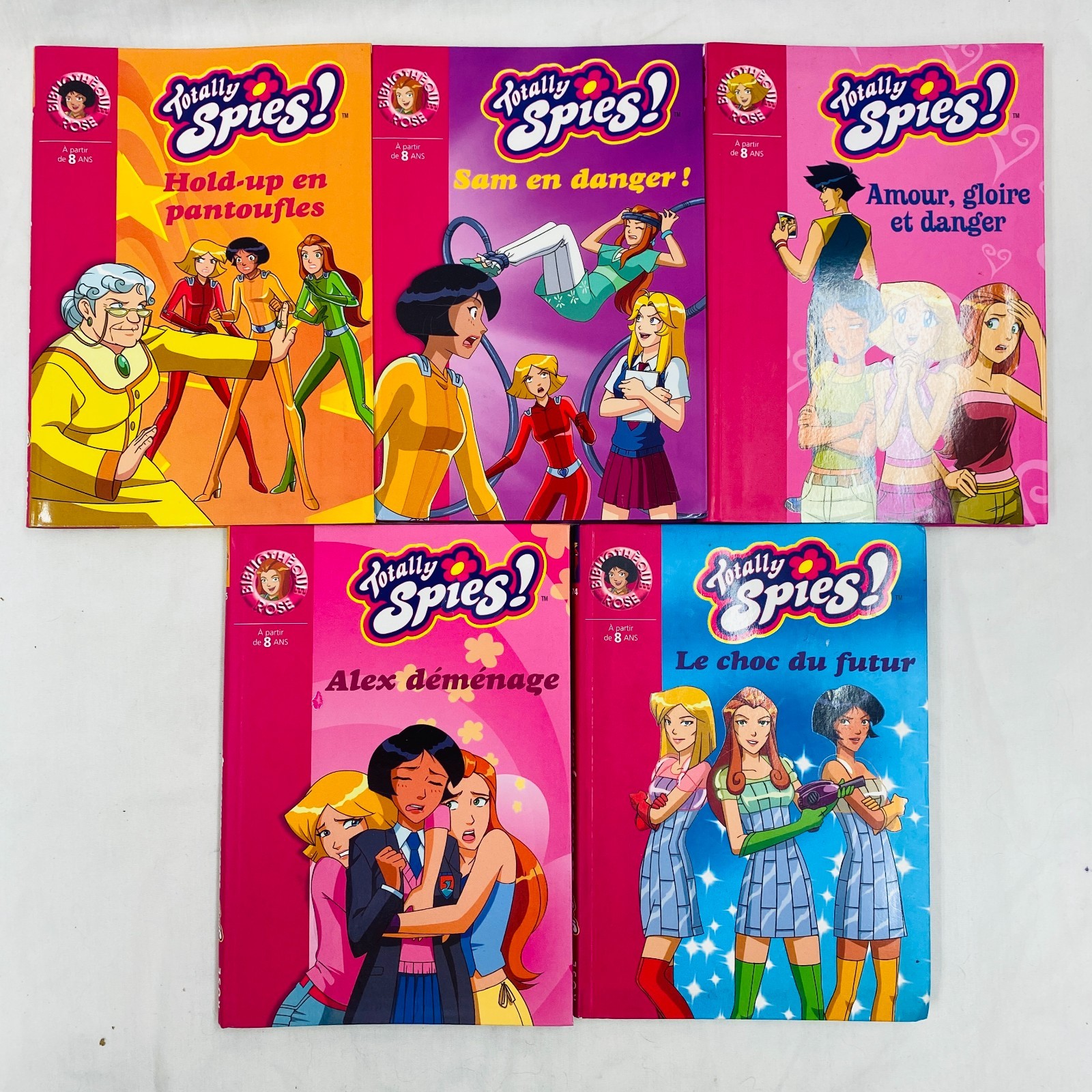 Totally Spies Book Lot x5 Bibliotheque Rose Kids Youth Novel