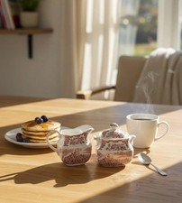 Enoch Wedgwood "Royal Homes of Britain" Milchkännchen/Zuckerdose Vintage England