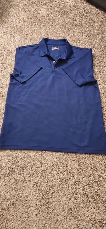 Grand Slam Performance Men's Solid Blue Short Sleeve Collared Polo Shirt XL