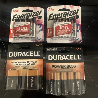 Lot 4x Energizer MAX AA Batteries (8 Pack), Double AA Alkaline Batteries & 2 9V 