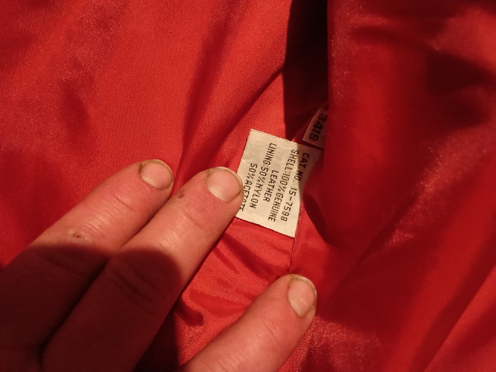 Hoff 100% Leather Jacket Polyester Lining Mens Si… - image 3