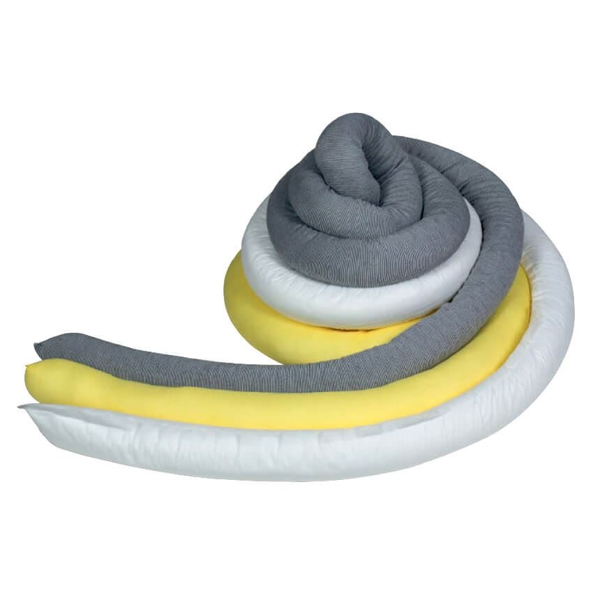 A-Sorb Oil Absorbent Spill Socks 8cm x 1.2m 20 Pieces Strong Wicking Cleaning