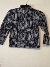Eddie Bauer Kids Black Grey Pattern Fleece Full Zip Jacket Size XS 5/6
